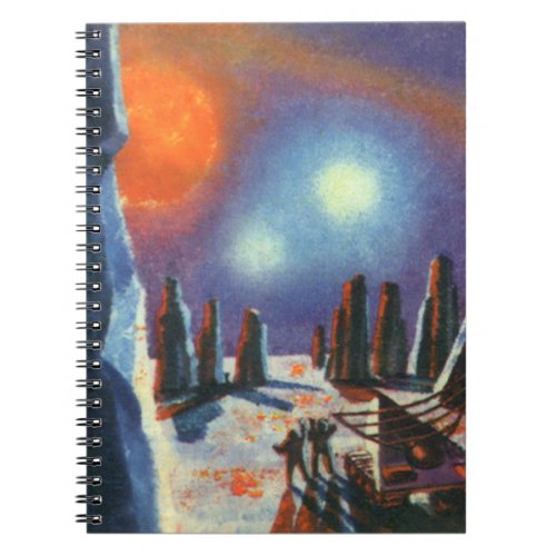 Vintage Science Fiction Foreign Planet with Aliens Notebook