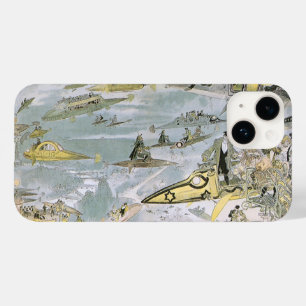 Vintage Science Fiction Futuristic Cars, Taxi Cabs Case-Mate iPhone 14 Case