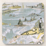 Vintage Science Fiction Futuristic Cars, Taxi Cabs Coaster