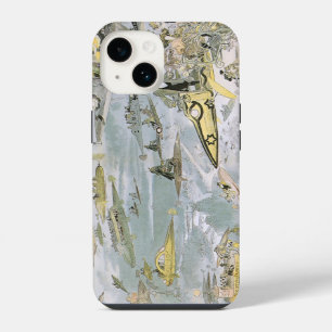 Vintage Science Fiction Futuristic Cars, Taxi Cabs iPhone 14 Case