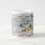 Vintage Science Fiction Futuristic Cars, Taxi Cabs Large Coffee Mug