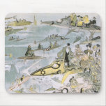Vintage Science Fiction Futuristic Cars, Taxi Cabs Mouse Pad