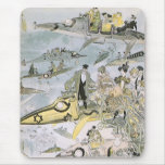 Vintage Science Fiction Futuristic Cars, Taxi Cabs Mouse Pad