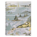 Vintage Science Fiction Futuristic Cars, Taxi Cabs Notebook