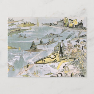 Vintage Science Fiction Futuristic Cars, Taxi Cabs Postcard