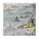 Vintage Science Fiction Futuristic Cars, Taxi Cabs Tile