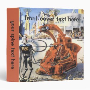 Vintage Science Fiction Futuristic City Alien Wars Binder