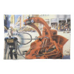 Vintage Science Fiction Futuristic City Alien Wars Kitchen Towel