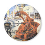 Vintage Science Fiction Futuristic City Alien Wars Magnet