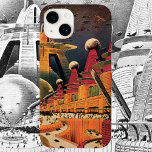 Vintage Science Fiction Futuristic City Flying Car Case-Mate iPhone 14 Case