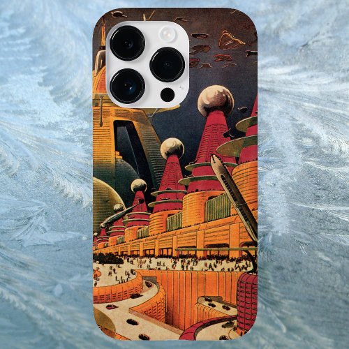 Vintage Science Fiction Futuristic City Flying Car Case_Mate iPhone 14 Pro Max Case