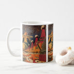 Vintage Science Fiction Futuristic City Flying Car Coffee Mug