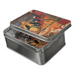 Vintage Science Fiction Futuristic City Flying Car Jigsaw Puzzle