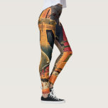 Vintage Science Fiction Futuristic City Flying Car Leggings