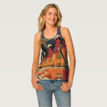Vintage Science Fiction Futuristic City Flying Car Tank Top