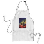 Vintage Science Fiction, Futuristic City on Moon Adult Apron