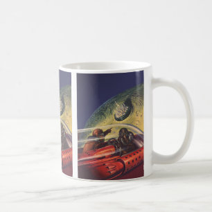 Vintage Science Fiction, Futuristic City on Moon Coffee Mug