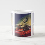 Vintage Science Fiction, Futuristic City on Moon Large Coffee Mug