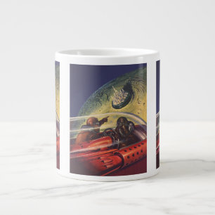 Vintage Science Fiction, Futuristic City on Moon Large Coffee Mug