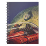 Vintage Science Fiction, Futuristic City on Moon Notebook