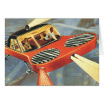 Vintage Science Fiction Futuristic Flying Car