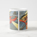 Vintage Science Fiction Futuristic Flying Car Large Coffee Mug