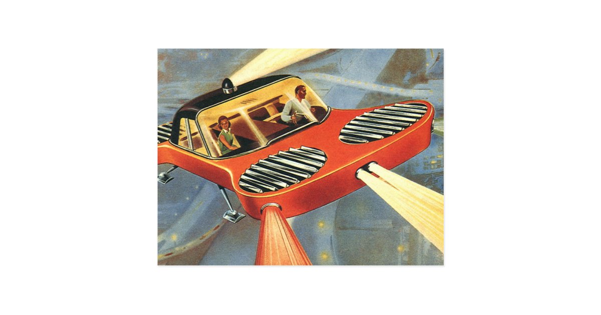 Vintage Science Fiction Futuristic Flying Car Postcard Zazzlecom Top 9 best b b chaussures 2018