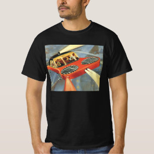 Vintage Science Fiction Futuristic Flying Car T-Shirt