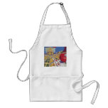Vintage Science Fiction, Futuristic New York City Adult Apron