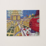 Vintage Science Fiction, Futuristic New York City Jigsaw Puzzle