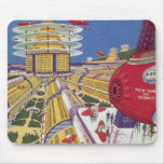 Vintage Science Fiction, Futuristic New York City Mouse Pad