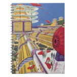 Vintage Science Fiction, Futuristic New York City Notebook