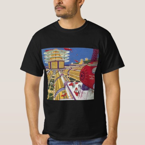 Vintage Science Fiction Futuristic New York City T_Shirt