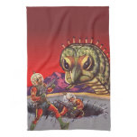 Vintage Science Fiction Giant Centipede Insect War Kitchen Towel