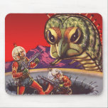 Vintage Science Fiction Giant Centipede Insect War Mouse Pad<br><div class="desc">Vintage illustration futuristic aliens and robots science fiction image. A classic retro comic book sci fi scene featuring astronauts with laser guns having a fight and battling a huge monster. An angry looking centipede creepy crawlie bug with 100 legs!</div>