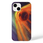 Vintage Science Fiction, Glowing Rocket in Space Case-Mate iPhone 14 Case