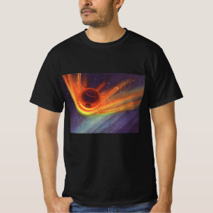 Vintage Science Fiction, Glowing Rocket in Space T-Shirt