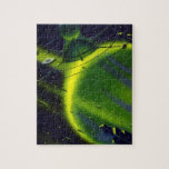 Vintage Science Fiction Green Planet w Spaceship Jigsaw Puzzle