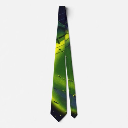 Vintage Science Fiction Green Planet w Spaceship Tie