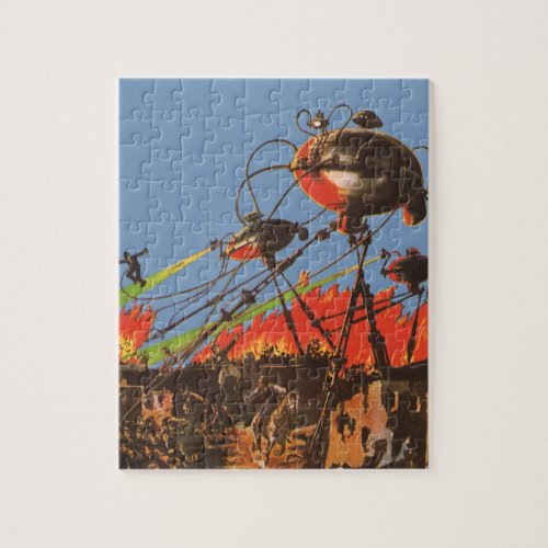 Vintage Science Fiction HG Wells War of the Worlds Jigsaw Puzzle