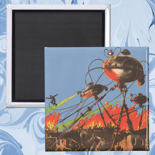 Vintage Science Fiction HG Wells War of the Worlds Magnet
