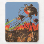 Vintage Science Fiction HG Wells War of the Worlds Mouse Pad<br><div class="desc">Vintage illustration Science Fiction design featuring a battle scene from War of the Worlds. The War of the Worlds is a science fiction novel by H. G. Wells first published as a magazine series and then as a book in 1898.</div>