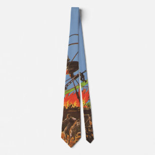 Vintage Science Fiction HG Wells War of the Worlds Neck Tie