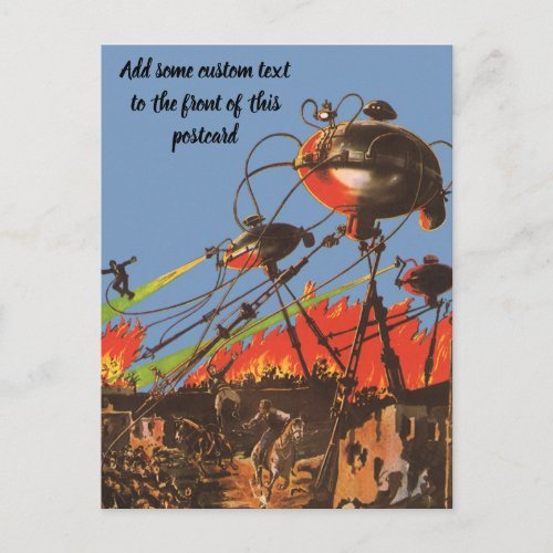 Vintage Science Fiction HG Wells War of the Worlds Postcard