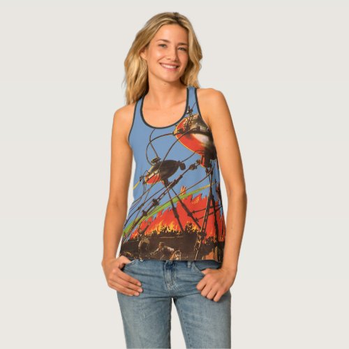Vintage Science Fiction HG Wells War of the Worlds Tank Top