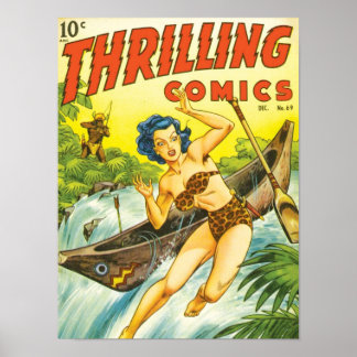 VINTAGE SCIENCE FICTION ILLUSTRATION POSTER