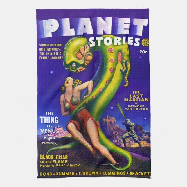 VINTAGE SCIENCE FICTION Kitchen Towel (Vertical)