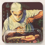 Vintage Science Fiction, Laboratory Mad Scientist Beverage Coaster