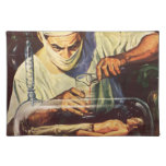 Vintage Science Fiction, Laboratory Mad Scientist Cloth Placemat