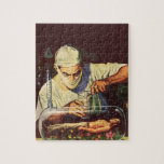 Vintage Science Fiction, Laboratory Mad Scientist Jigsaw Puzzle